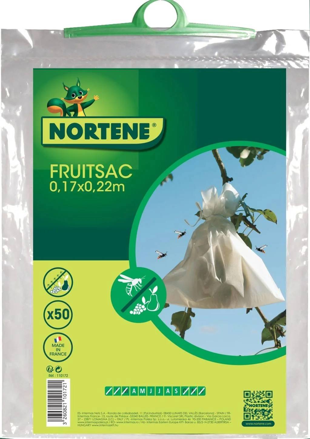 Nortène - FRUITSAC Housse à fruit en papier microperforé blanc 0,17x0,22m - Image 2