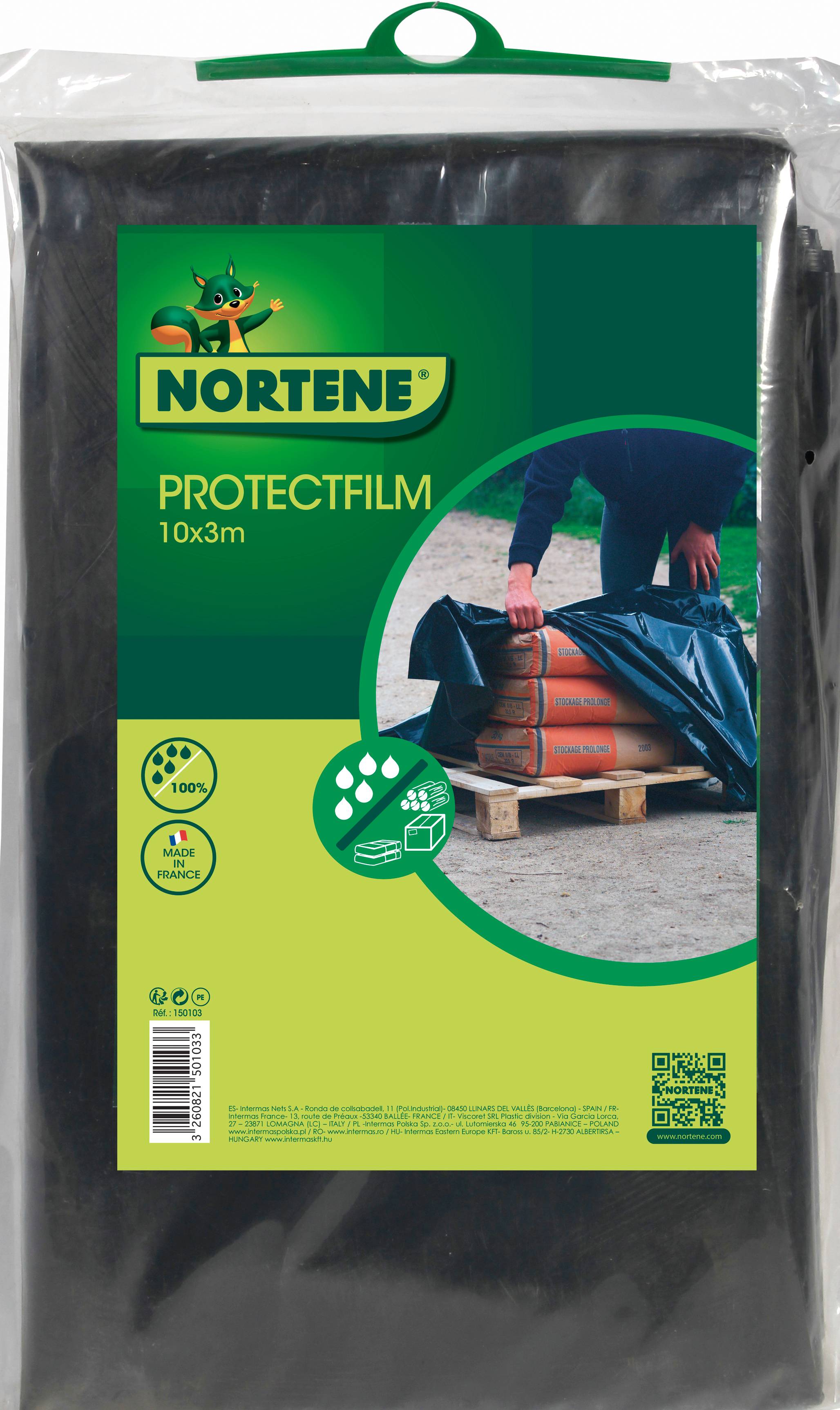 Nortène - PROTECTFILM Film de couverture noir 130 microns Noir 10x3m - Image 1