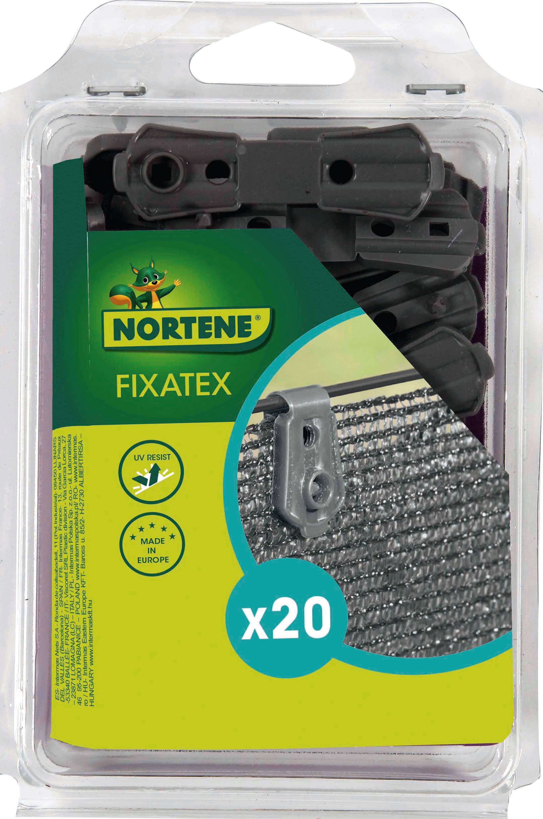 Nortène - Fixatex 20 pinces brise-vue tissés gris - NORTENE