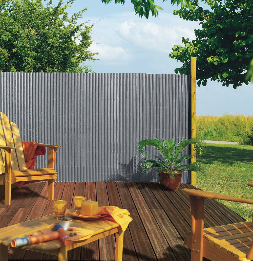 Nortène - PLASTICANE SF Canisse PVC simple face 17mm- 85% Gris 1x3m