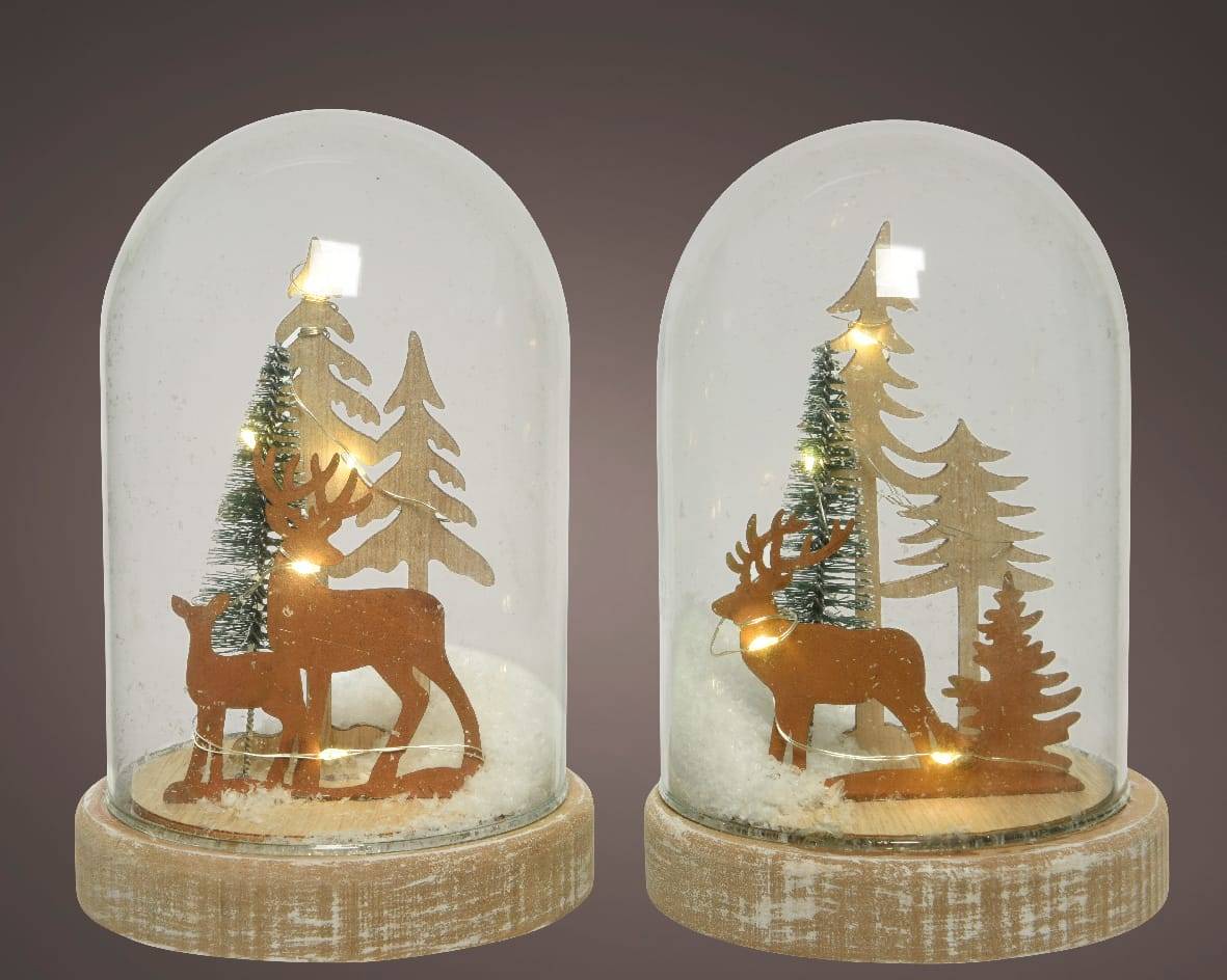 Décoration Noël Vimin Box – Village En Cloche De Verre, LED, Musique, D 15,5 Cm, Neuf