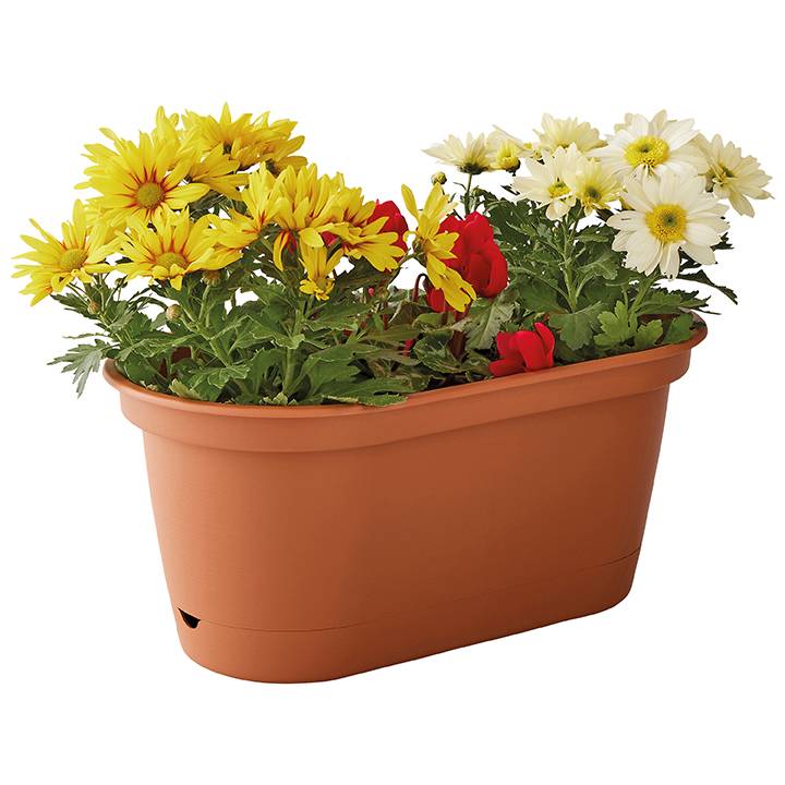 Ecloz - Jardinière à Réserve d'eau L'Autonome Terre Cuite 40 cm - ECLOZ - Image 1