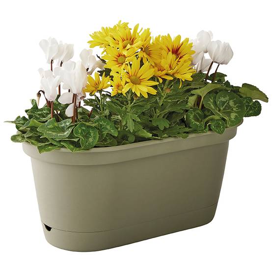 Ecloz - Jardinière à Réserve d'eau L'Autonome Kaki 50cm - Image 1