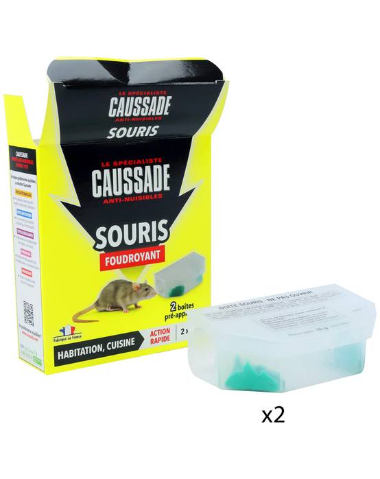 Caussade - Boîtes Pré-Appâtées Anti-Souris Foudroyant 20 g - CAUSSADE - Image 1