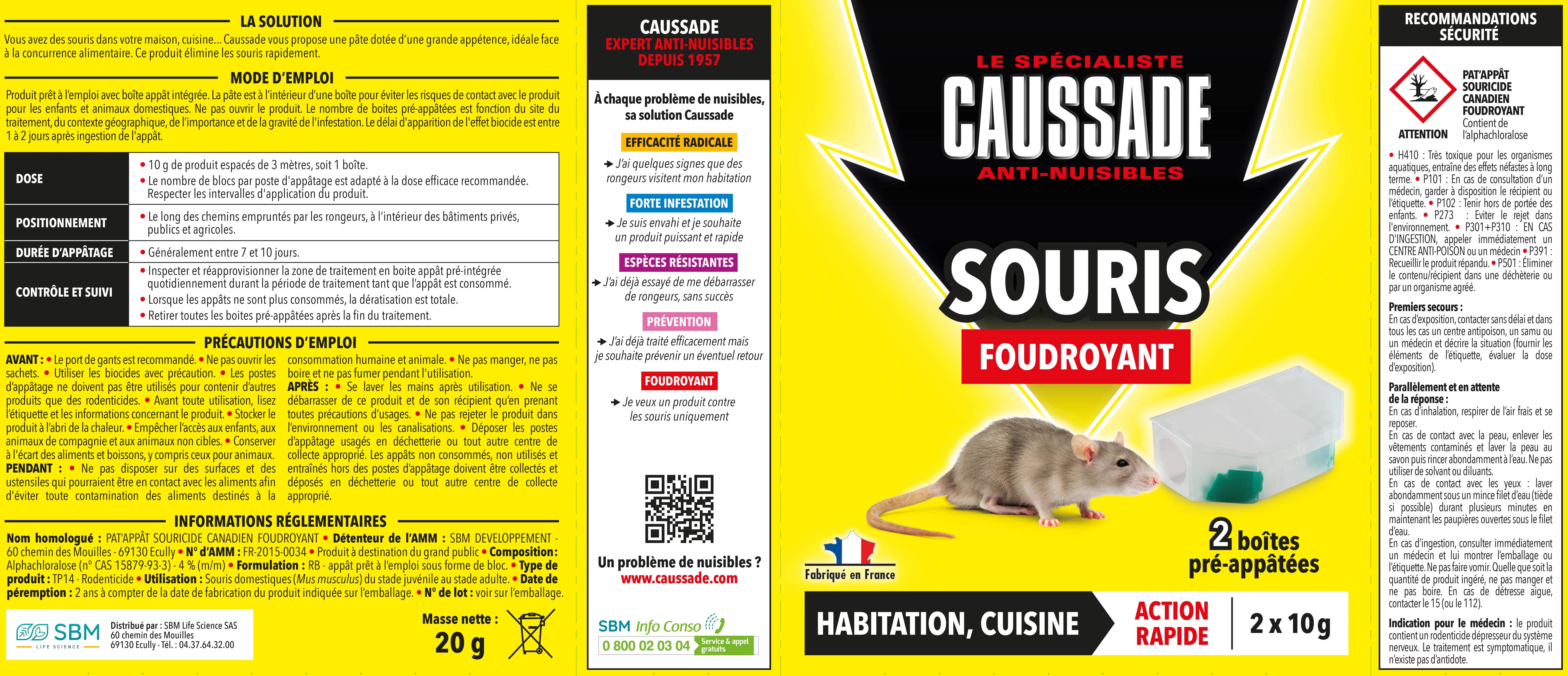Caussade - Boîtes Pré-Appâtées Anti-Souris Foudroyant 20 g - CAUSSADE - Image 3