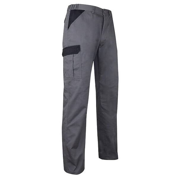 Pantalon de travail multipoches polyester coton gris/noir LMA - Image 1