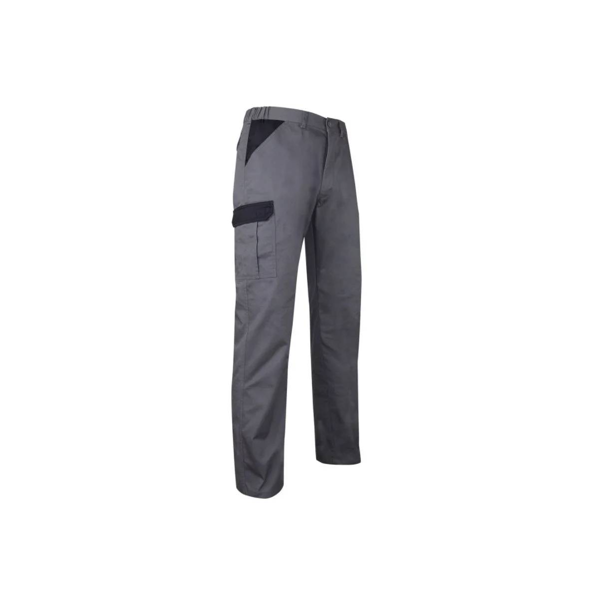 Pantalon de travail multipoches polyester coton gris/noir LMA - Image 2