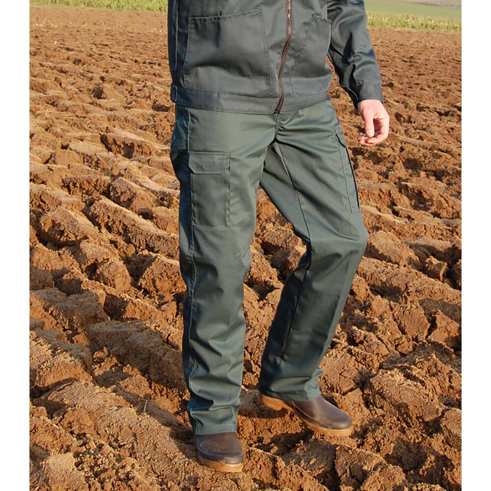 Pantalon de travail multipoches polyester coton vert - LMA - Image 1
