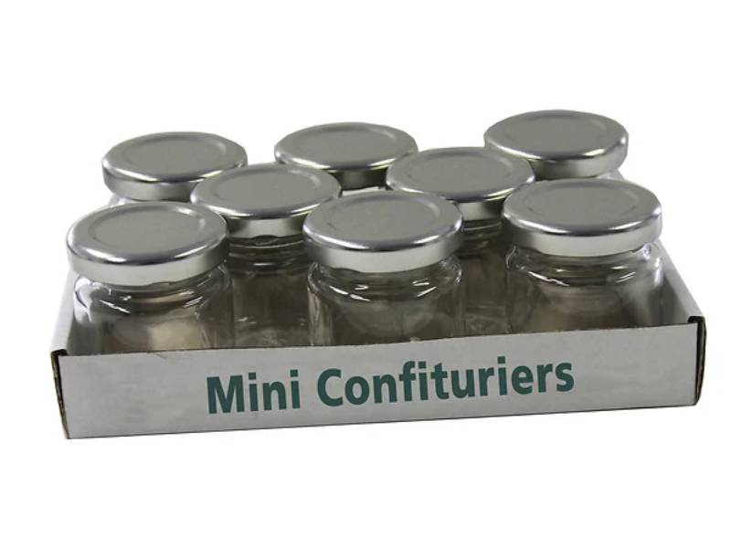 Cosy & Trendy - 8 mini bocaux confiture verre 50 ml transparent - COSY & TRENDY