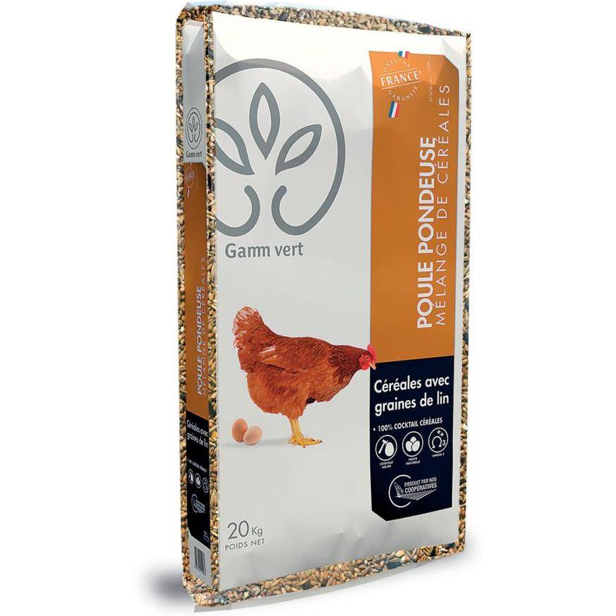 Mélange de céréales Poule Pondeuse Lin Gamm vert  20 kg