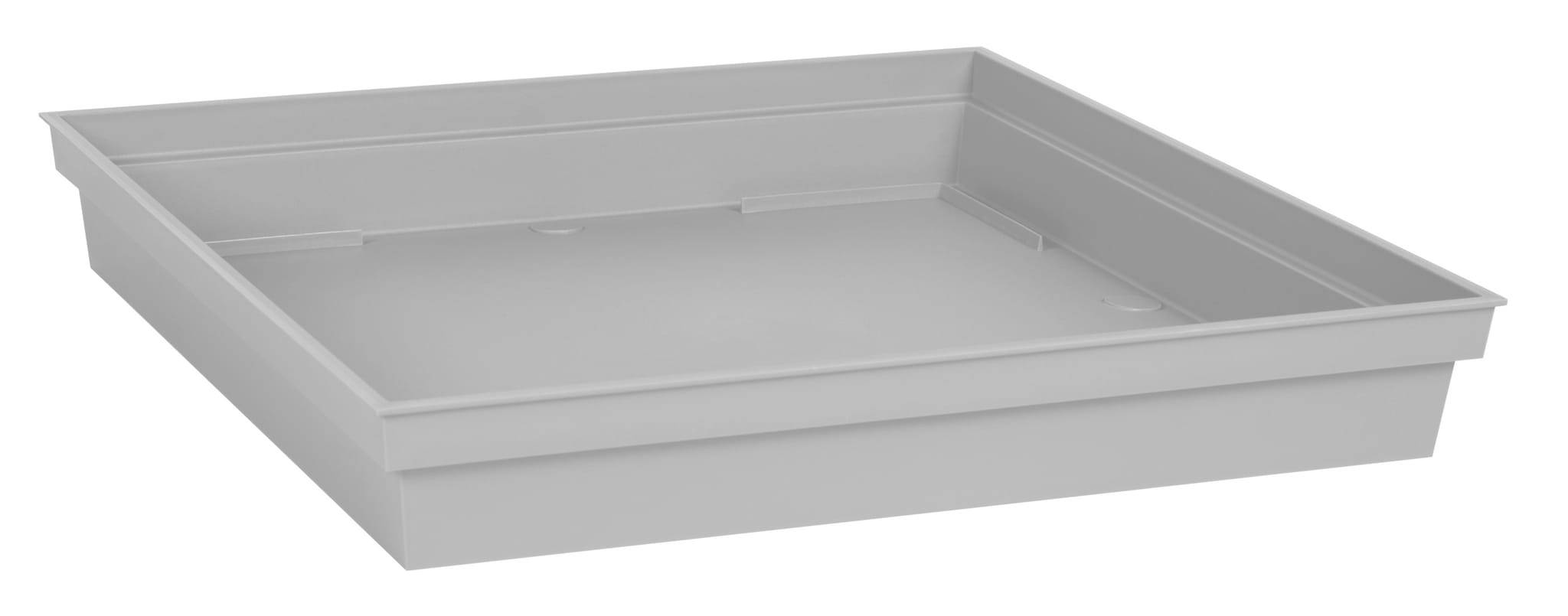 EDA Plastiques - EDA - Soucoupe carrée Toscane Grise l.32,6 x P.32,6 x H.4,9 cm