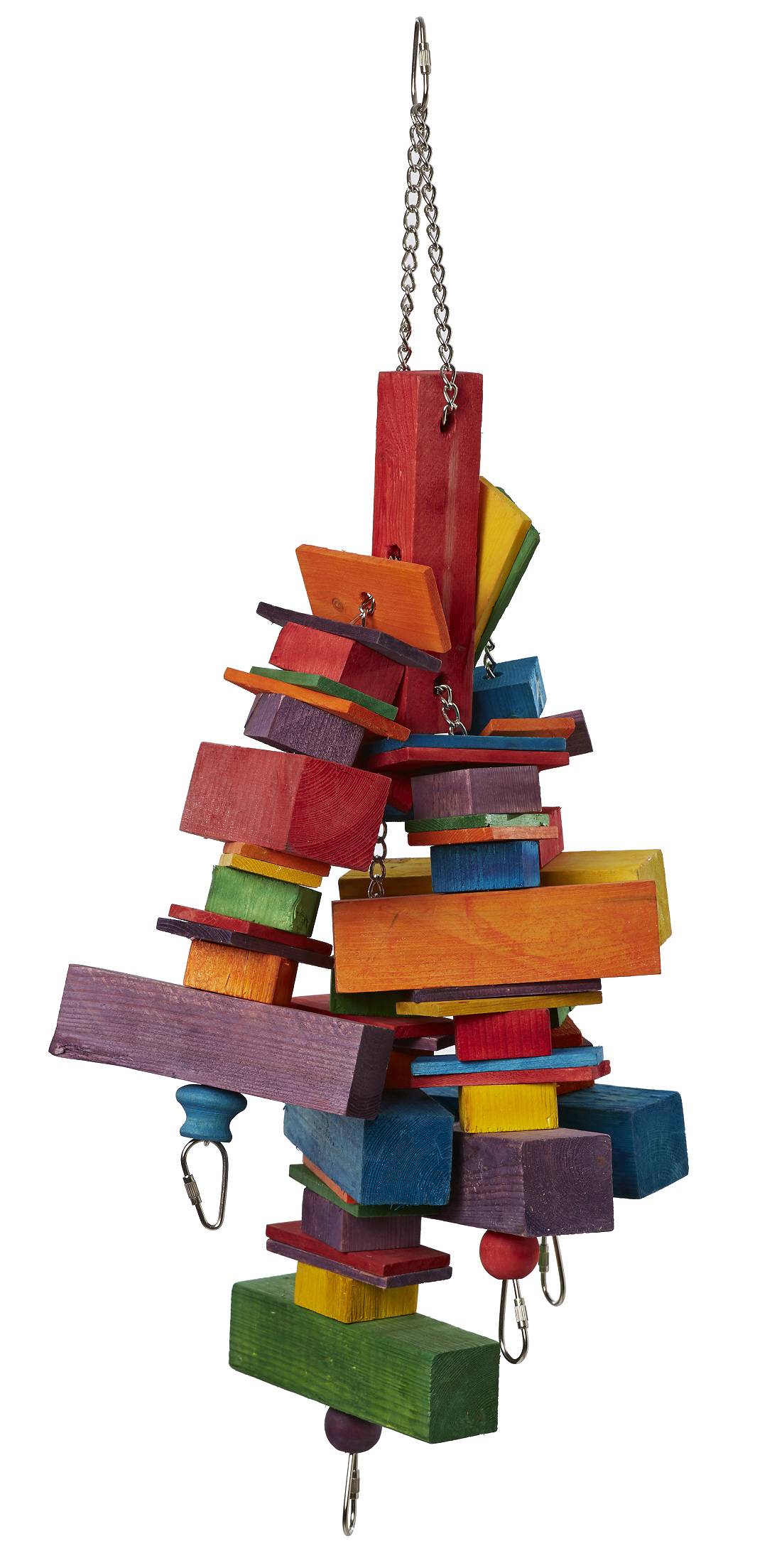 Jouet pour oiseaux blocs bois métal H 50 cm - UNITED BIRD - Image 1
