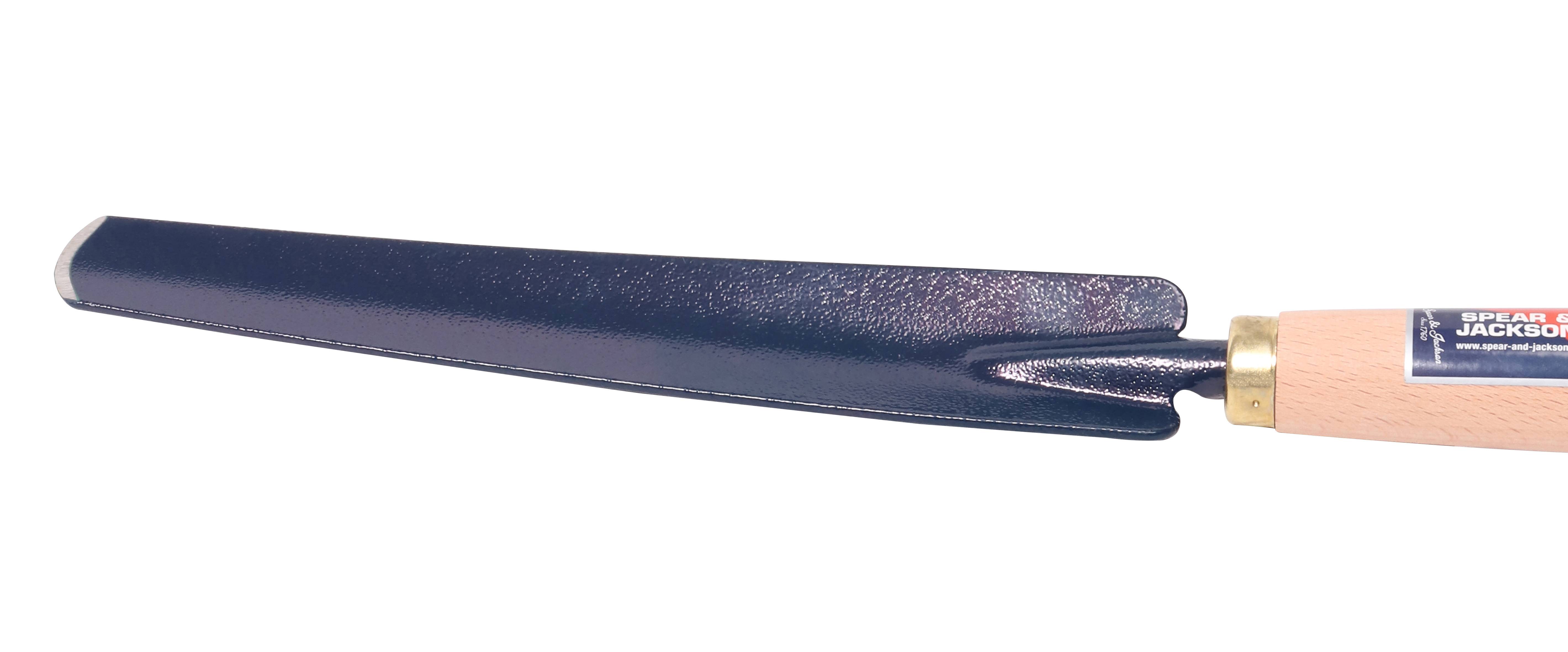 Couteau désherbeur acier bleu manche bois 38 cm - S&J - Image 2