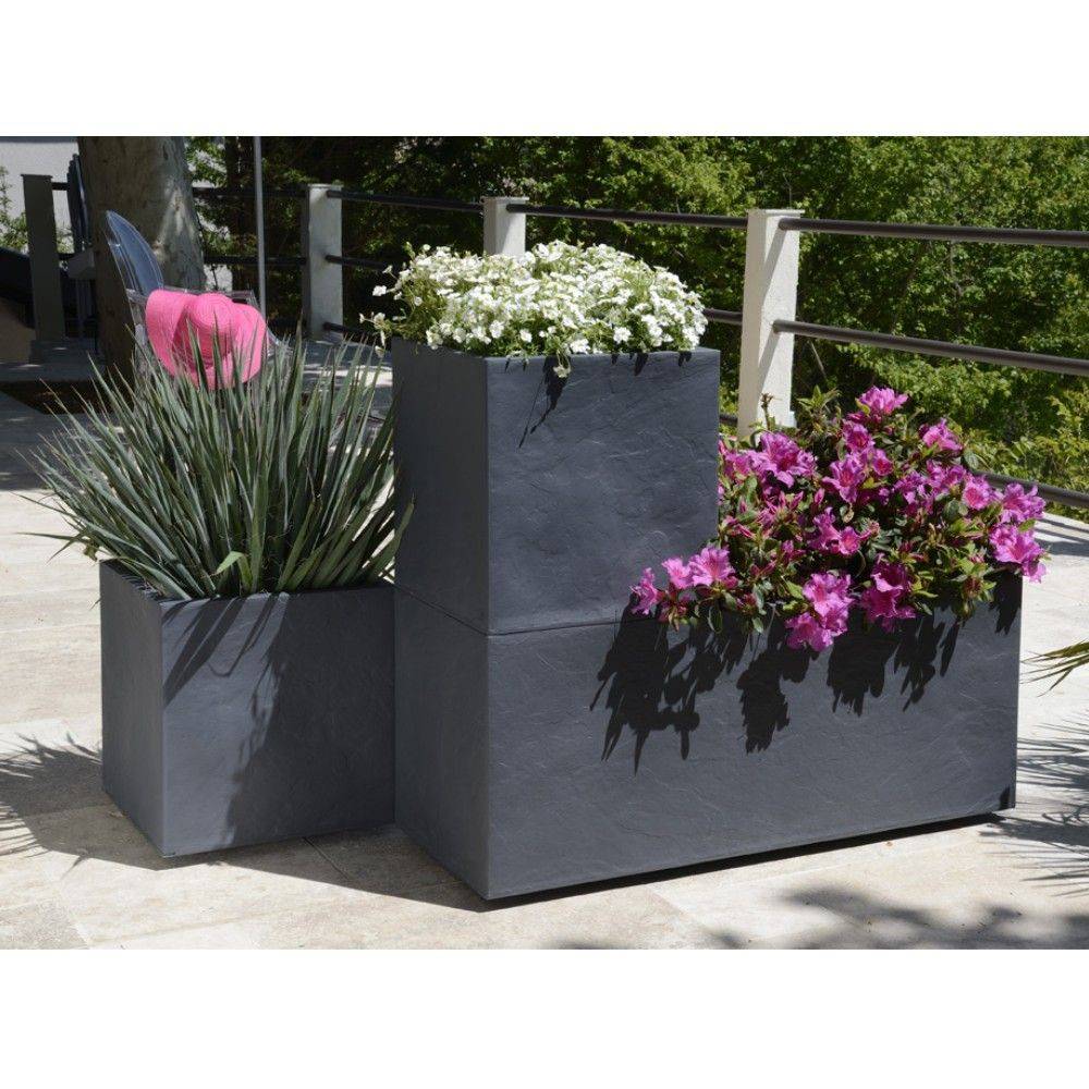Jardinière Volcania Polypropylène Anthracite 99,5 x 39,5 x 43,5 cm 98 L - EDA - Image 1