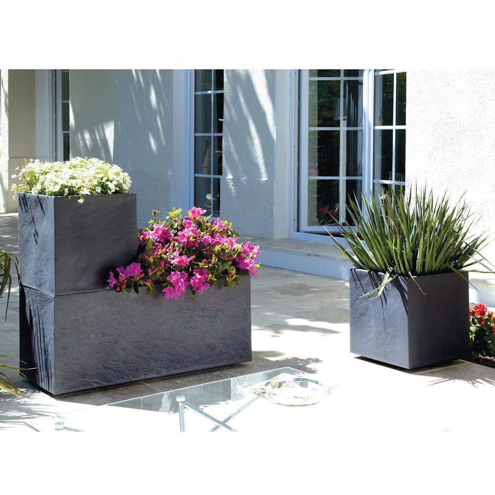 Jardinière Volcania Polypropylène Anthracite 99,5 x 39,5 x 43,5 cm 98 L - EDA - Image 4