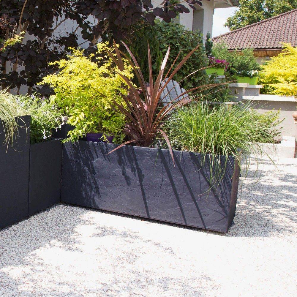 Jardinière Volcania Polypropylène Anthracite 99,5 x 39,5 x 43,5 cm 98 L - EDA - Image 3