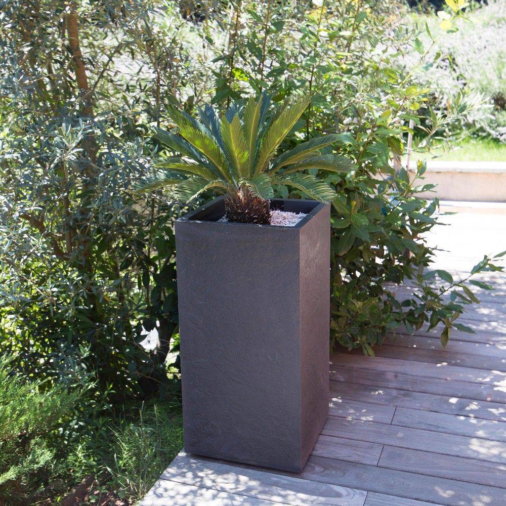 Bac carré haut Volcania plastique L39,5 H80cm 31L gris anthracite - Image 1