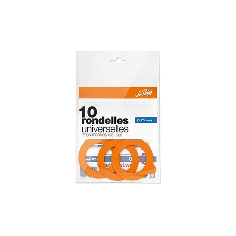 Le Parfait - Rondelle universelle 2 oreilles Caoutchouc Orange Ø 70 mm sachet 10 - LE PARFAIT