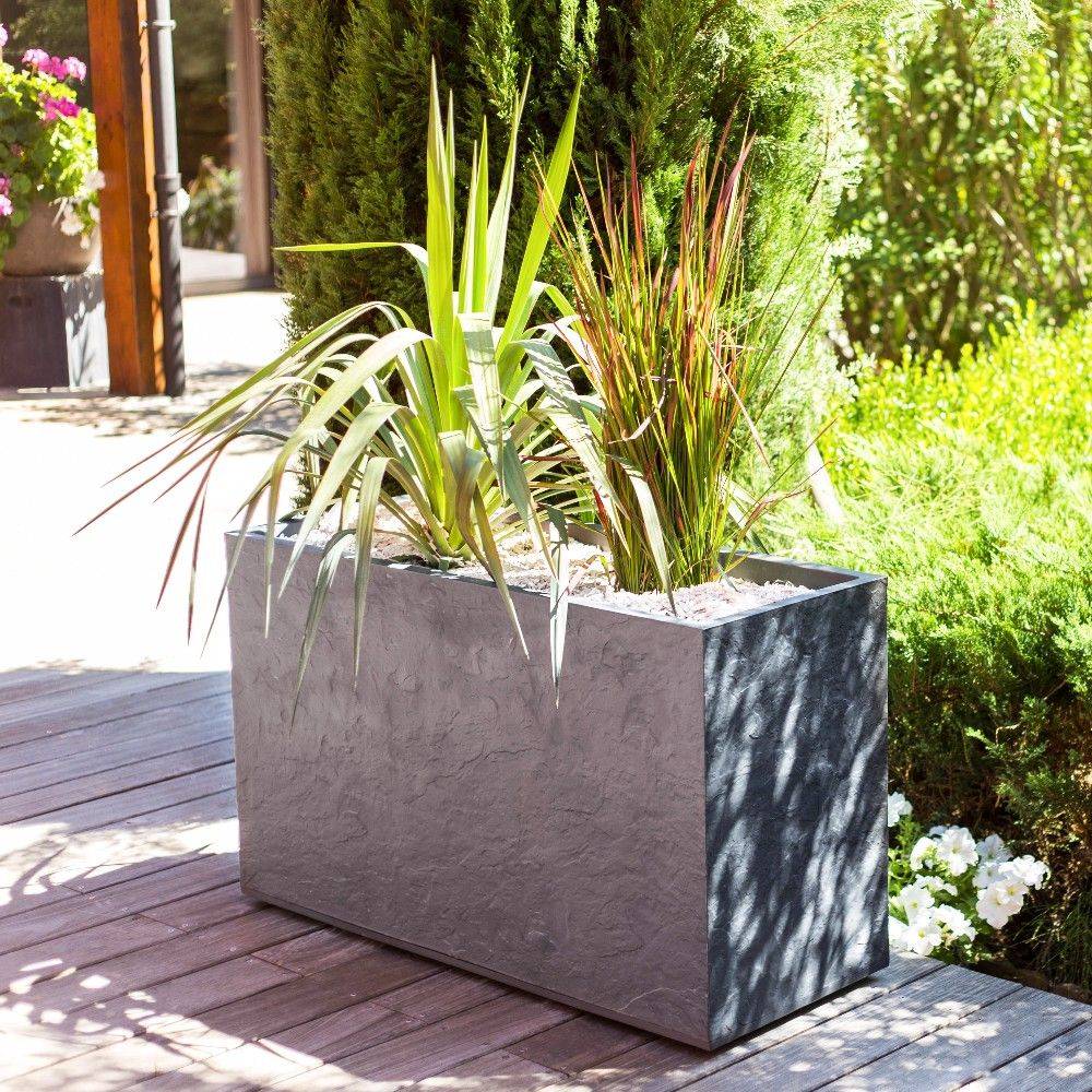 Muret Volcania plastique L99.5 H60 cm 116L gris anthracite - Image 5