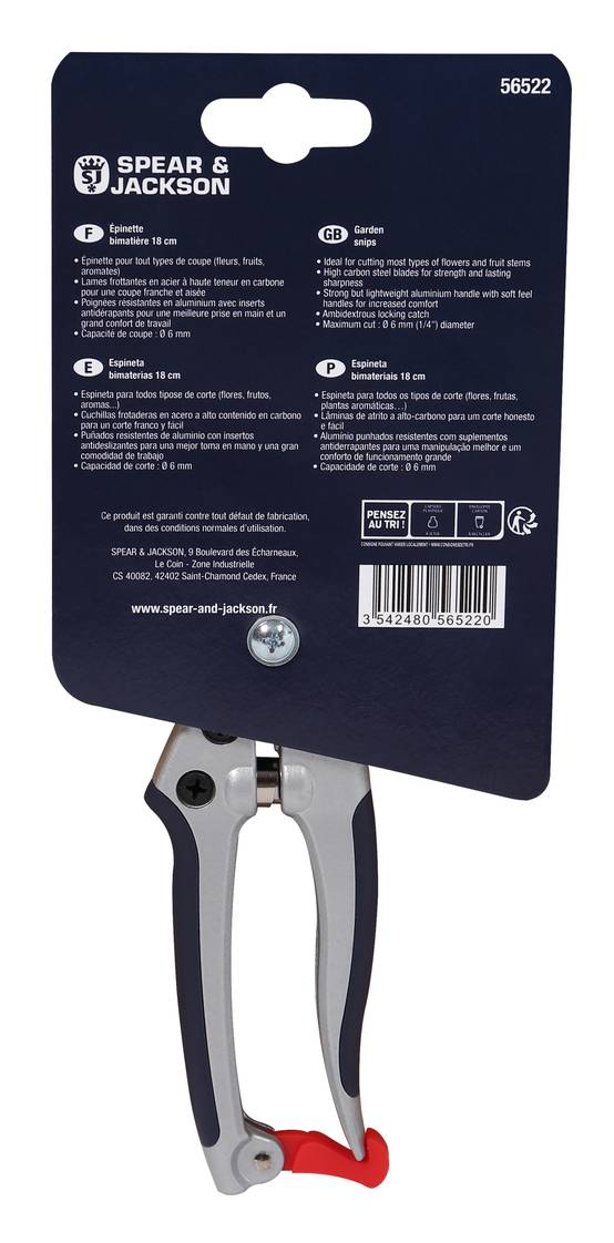 Épinette Sécateur Acier Aluminium Soft Touch 18 cm – S&J - Image 6
