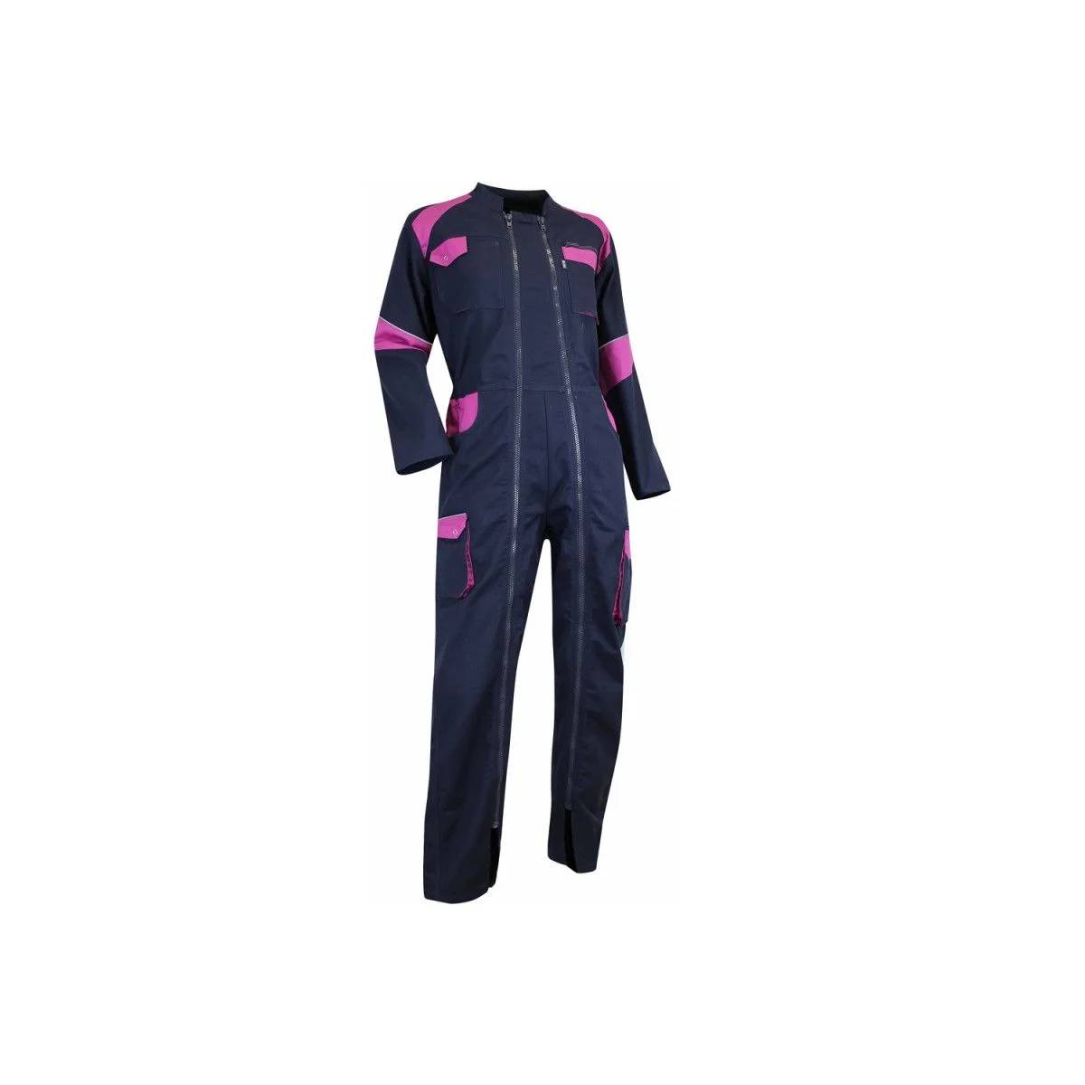 Combinaison de travail femme polycoton bleu/rose - LMA - Image 1
