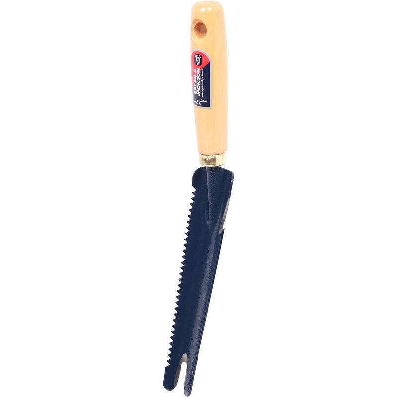 Couteau désherbeur dentelé et affûté acier et hêtre bleu 32,30 cm - S&J - Image 10