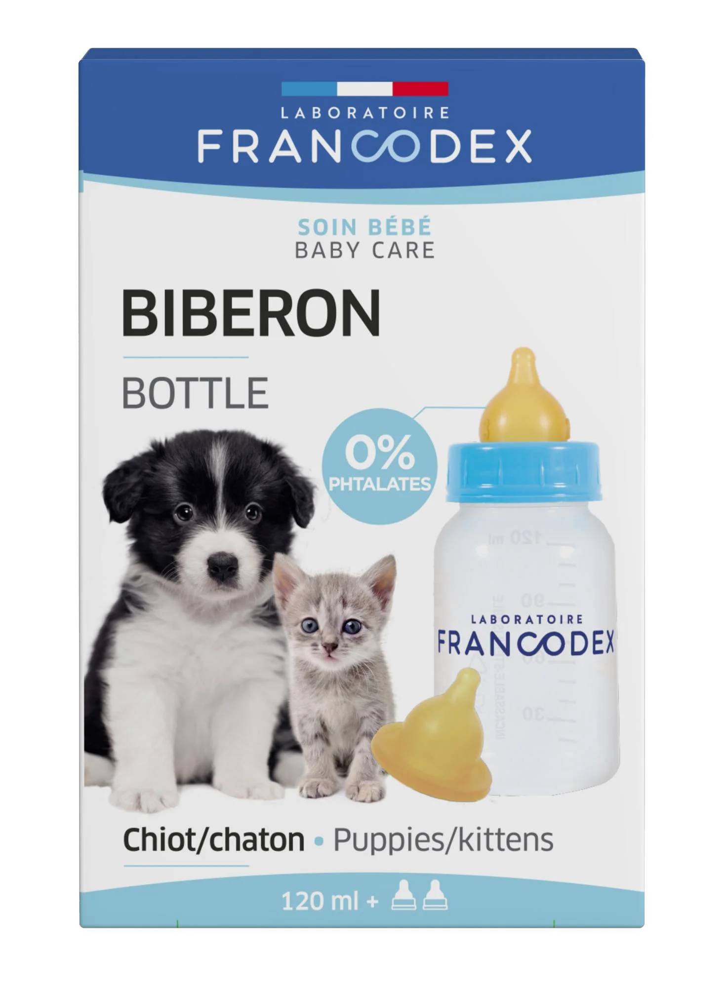 Biberon Chiot Et Chaton Plastique Rigide 120 ml – FRANCODEX - Image 2