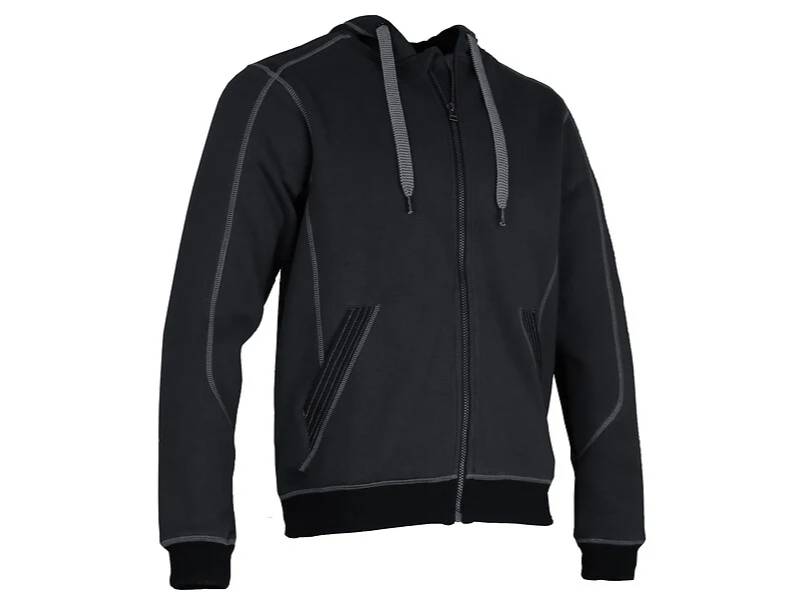 Sweat de travail zippé coton/polyester gris/noir taille L - LMA - Image 1