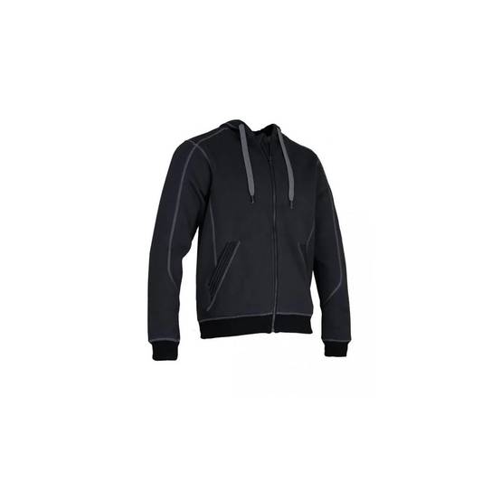 Sweat de travail zippé à capuche coton/polyester gris/noir LMA - Image 5