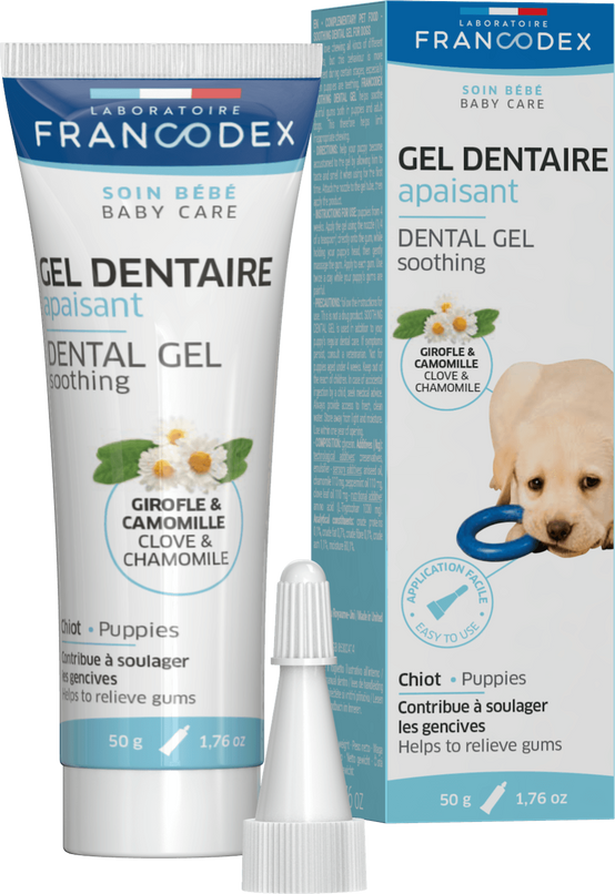 Gel dentaire apaisant pour chiot 50 g - FRANCODEX - Image 1