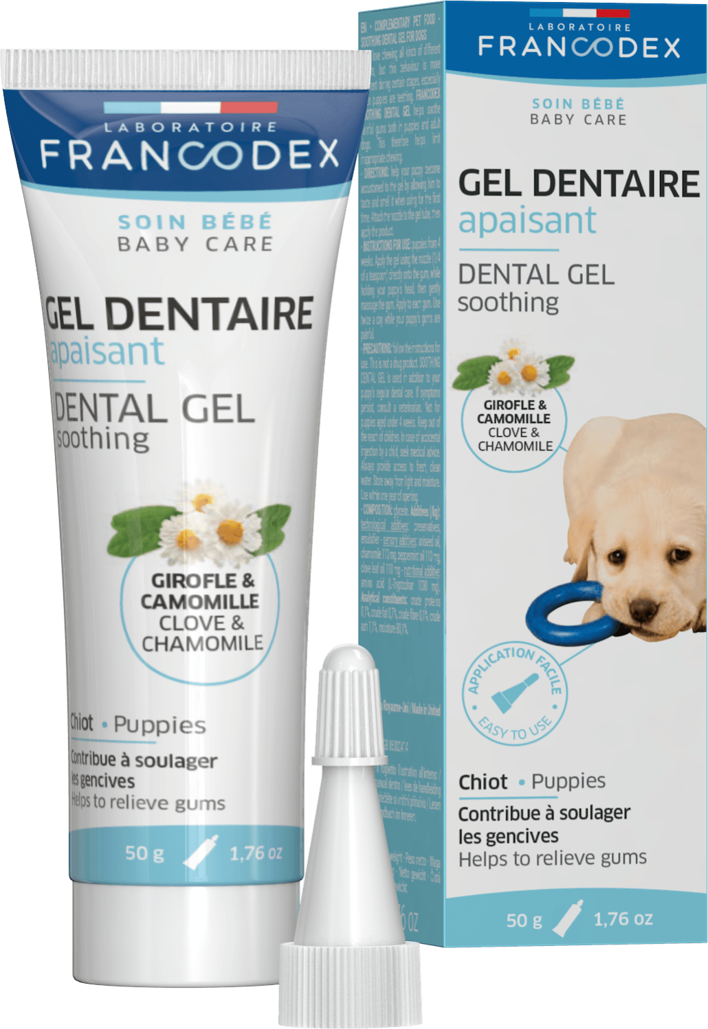 Gel dentaire apaisant pour chiot 50 g - FRANCODEX - Image 1