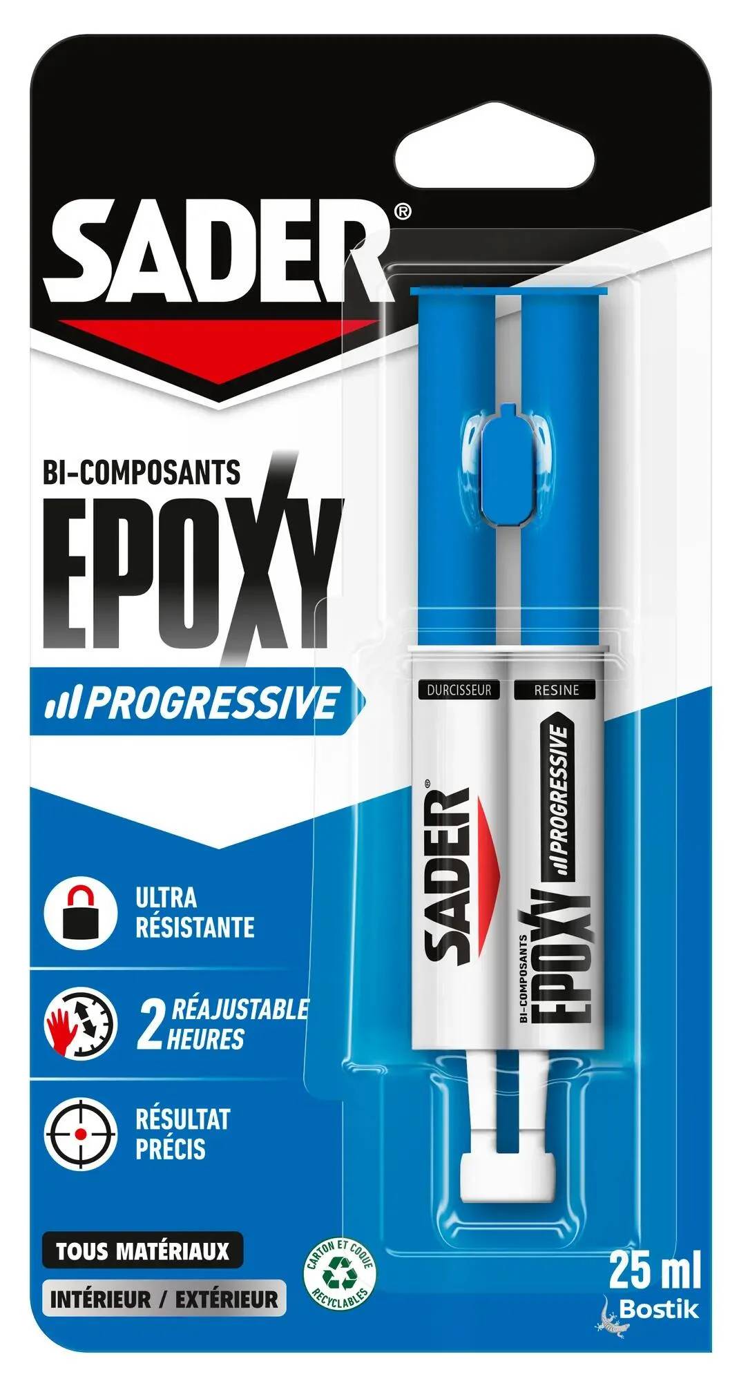 Colle de réparation bi-composants progressive 25 ml – SADER - Image 3