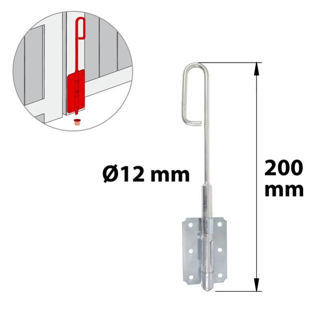 Verrou baionnette acier zingué blanc Ø12 L.200 mm - Afbat - Image 1