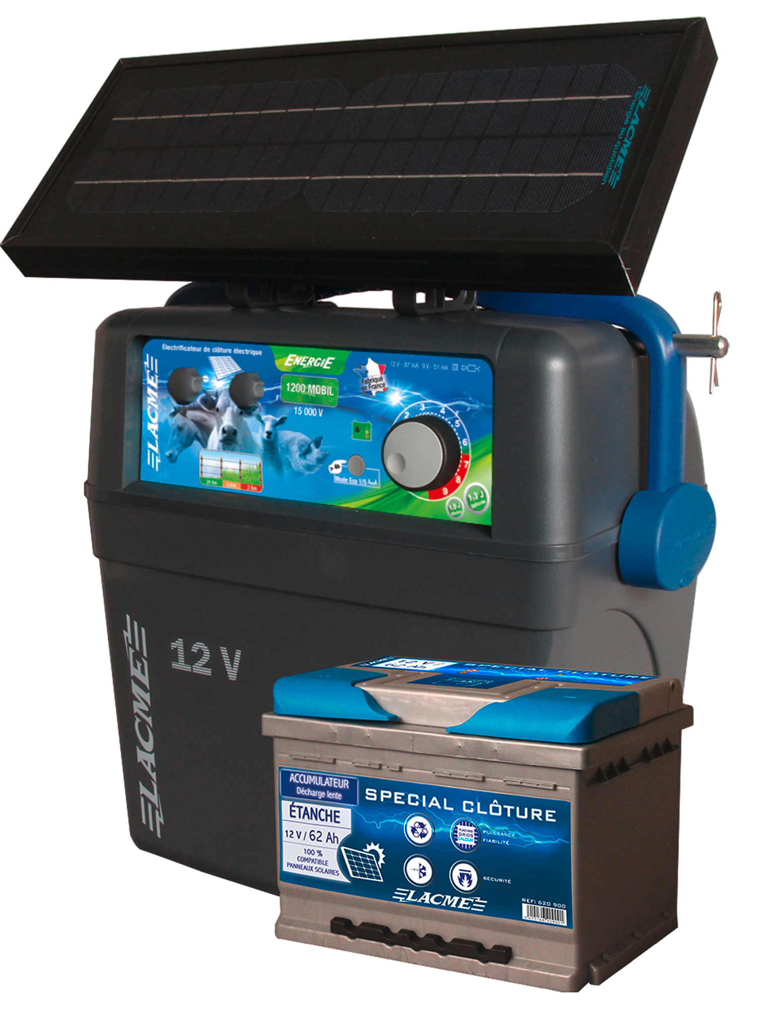 Lacme - Electrificateur solaire Energie 1200 Mobil , 7,2 W (15000 V, 1,3 J délivrés) - LACME - Image 3