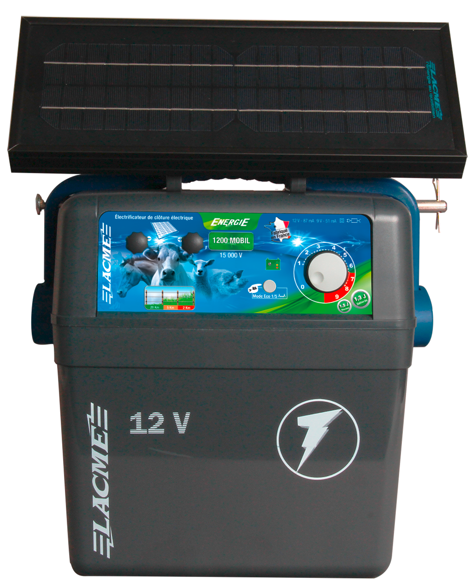 Lacme - Electrificateur solaire Energie 1200 Mobil , 7,2 W (15000 V, 1,3 J délivrés) - LACME - Image 4