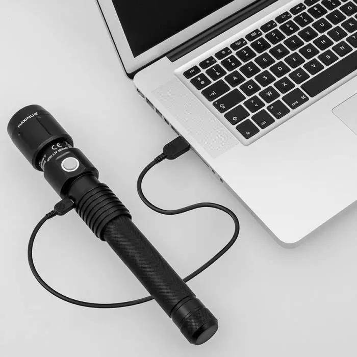 Lampe torche rechargeable aluminium incolore L.26.8 cm P.4.5 cm - Maximus - Image 6