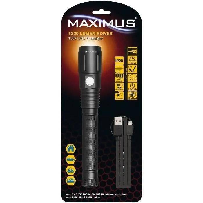 Lampe torche rechargeable aluminium incolore L.26.8 cm P.4.5 cm - Maximus - Image 8