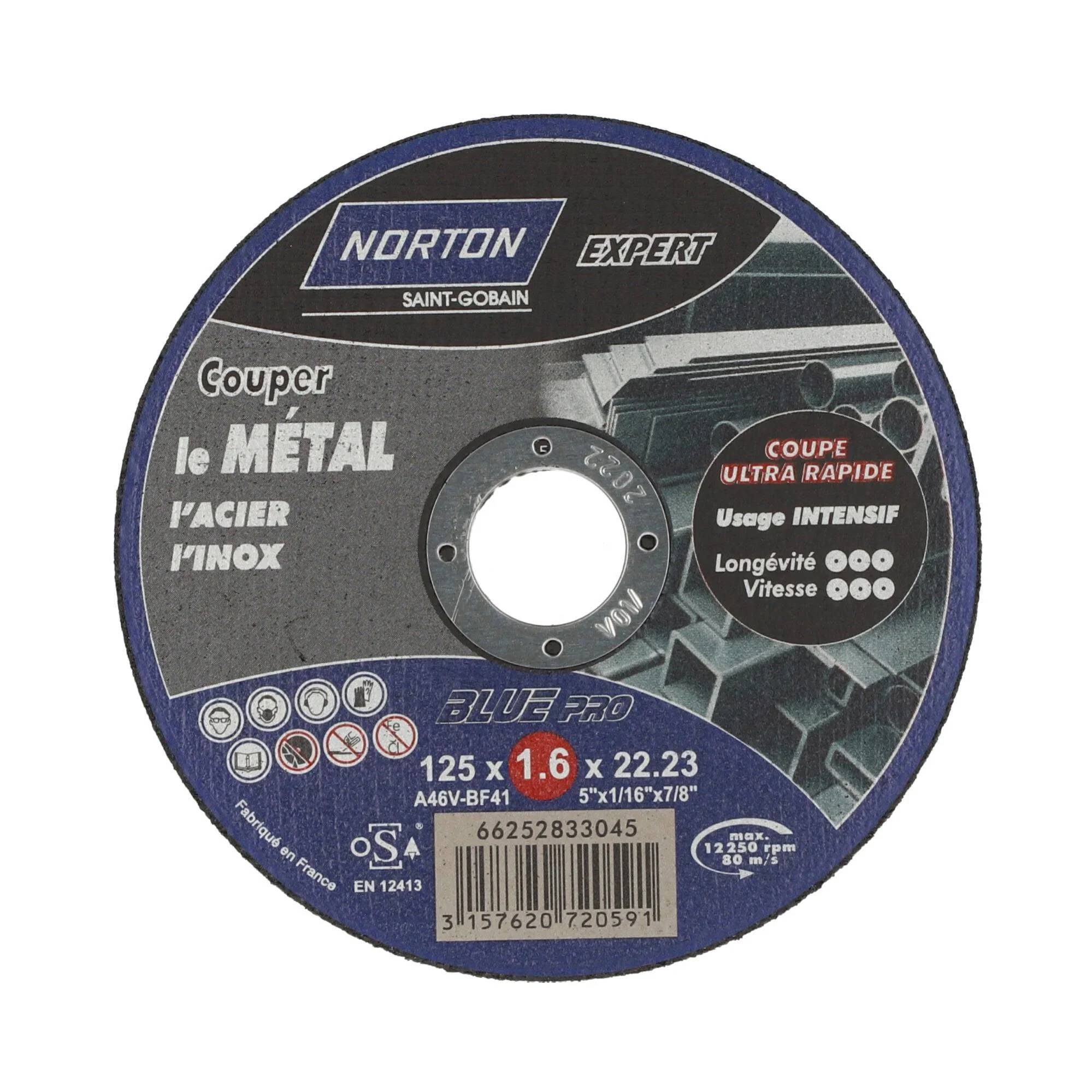 Disque à tronçonner métal acier inox – NORTON
