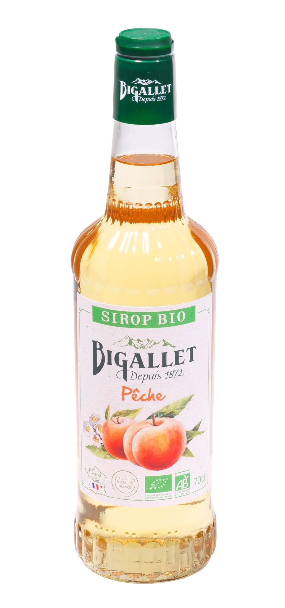 Bigallet - Sirop de pêche BIO 70 cl - Bigallet