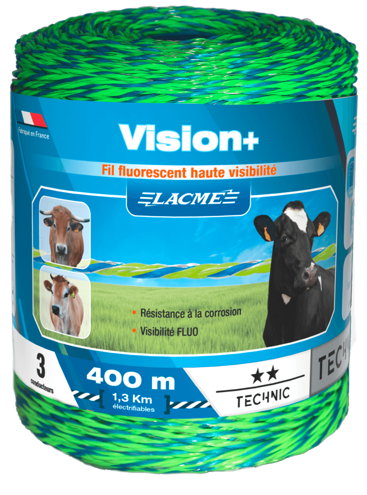 Lacme - Fil vision+, 3 Conducteurs, Bobine 400 m
