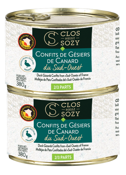 Clos Saint Sozy - 2 gesiers de canard du Sud-Ouest confits 380 g - Clos Saint Sozy