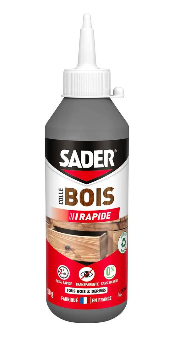 Colle bois rapide vinylique incolore 250 g - SADER - Image 2
