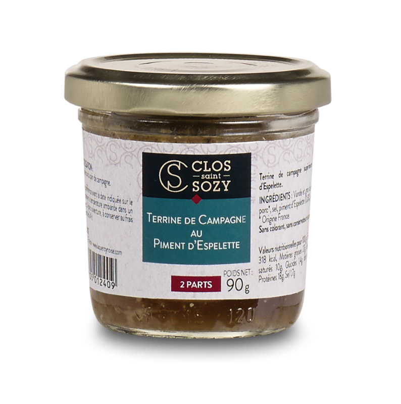 Clos Saint Sozy - Terrine de campagne au piment d'espelette 90 g - Clos Saint Sozy