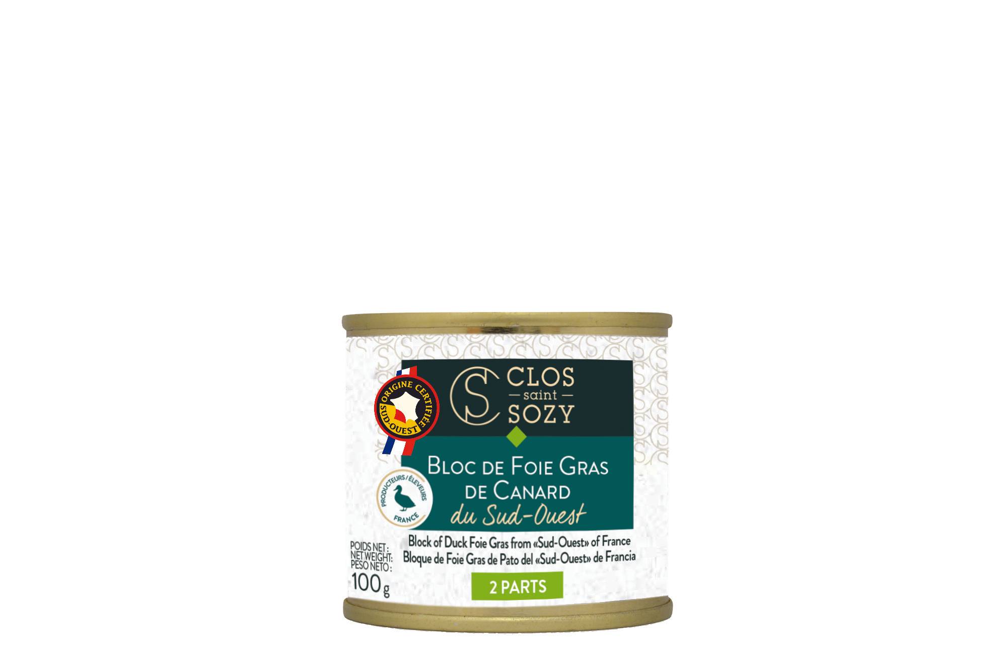 Clos Saint Sozy - Bloc de foie gras de canard du Sud-Ouest 100 g - Clos Saint Sozy