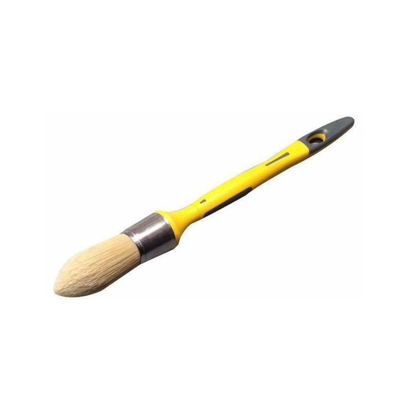 Pinceau réchampir bi-mat brossage bois inox Ø70 mm H.1 cm - Savy