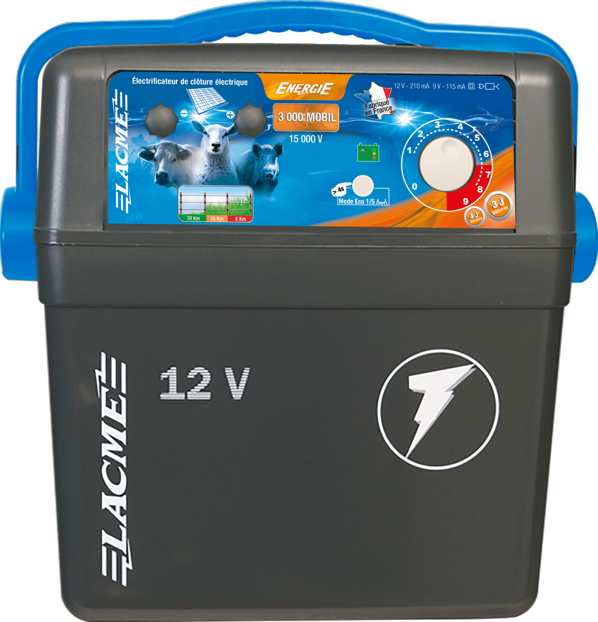 Lacme - Electrificateur autonome Energie 3000 Mobil , 15000 V, 3 J. - Image 1