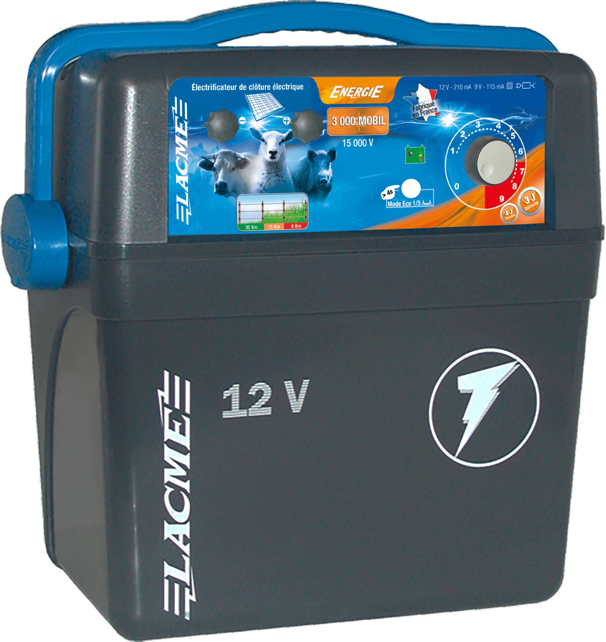 Lacme - Electrificateur autonome Energie 3000 Mobil , 15000 V, 3 J. - Image 2
