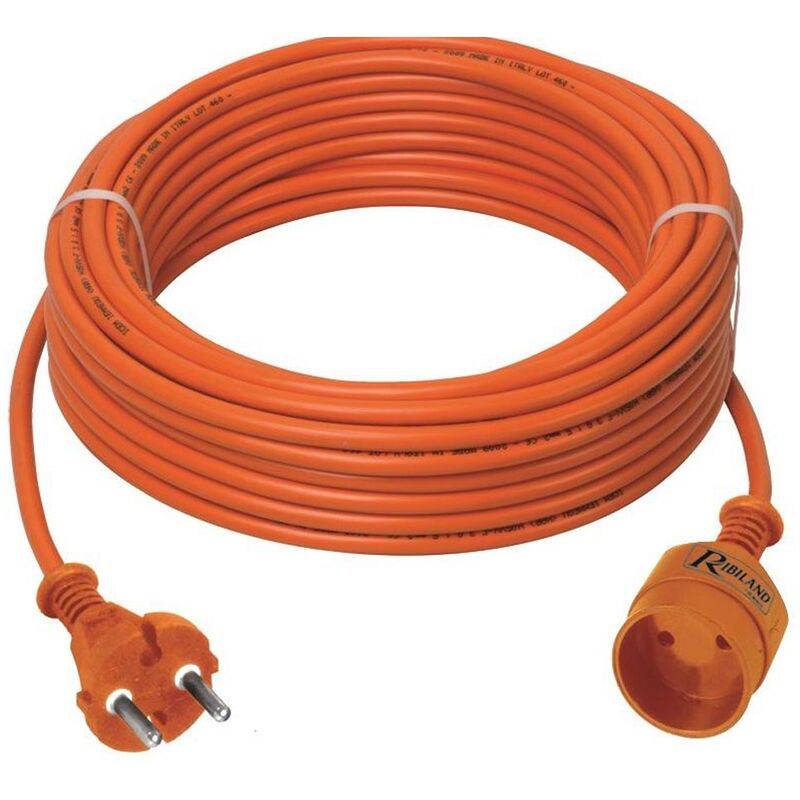 Prolongateur électrique jardin câble HO5VV-F 2G1.5 orange L.20 m - Ribimex - Image 4