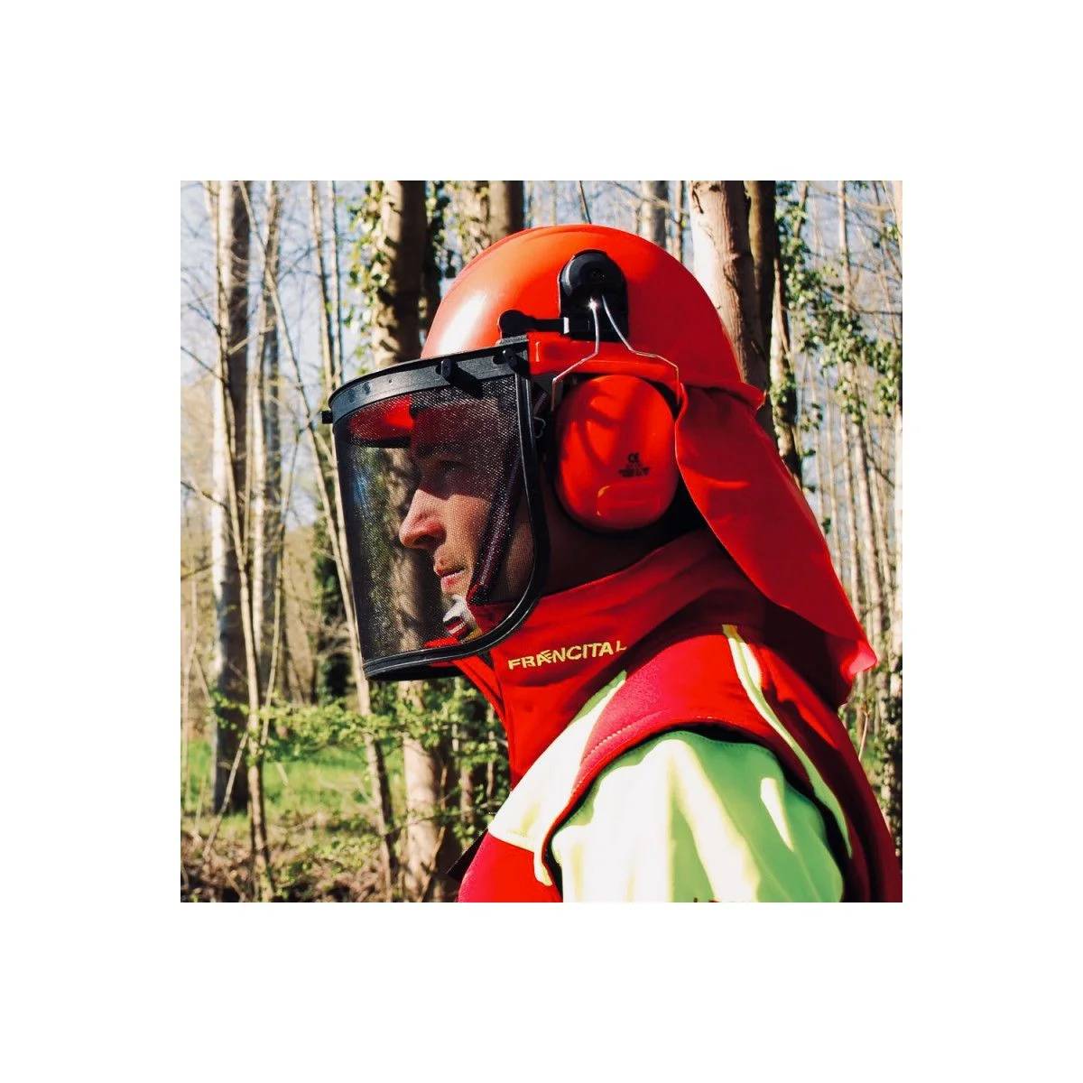 Solidur - Casque forestier complet pour utilisateurs de scie à chaine orange taille unique - Solidur - Image 2