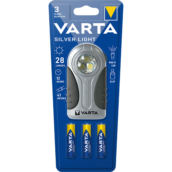 Lampe torche LED Silver Light 3 AAA incluses VARTA - Image 1